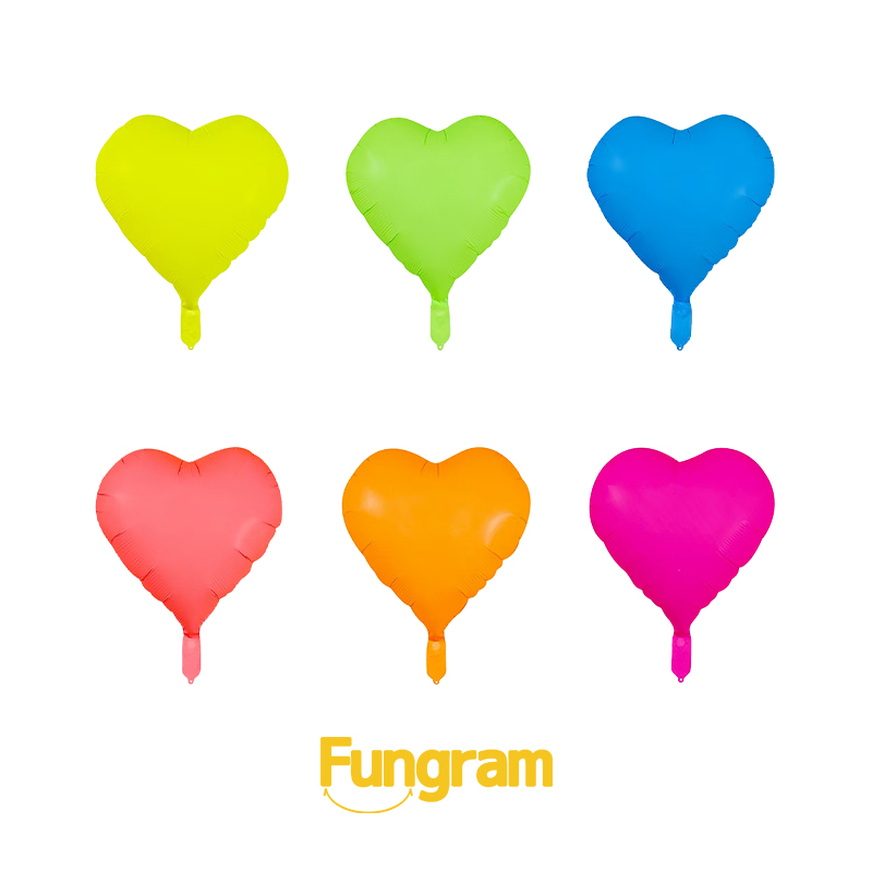 Neon Heart Foil Balloon