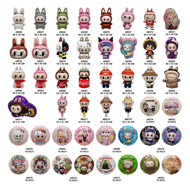 Labubu 18 Inch Round Foil Balloons